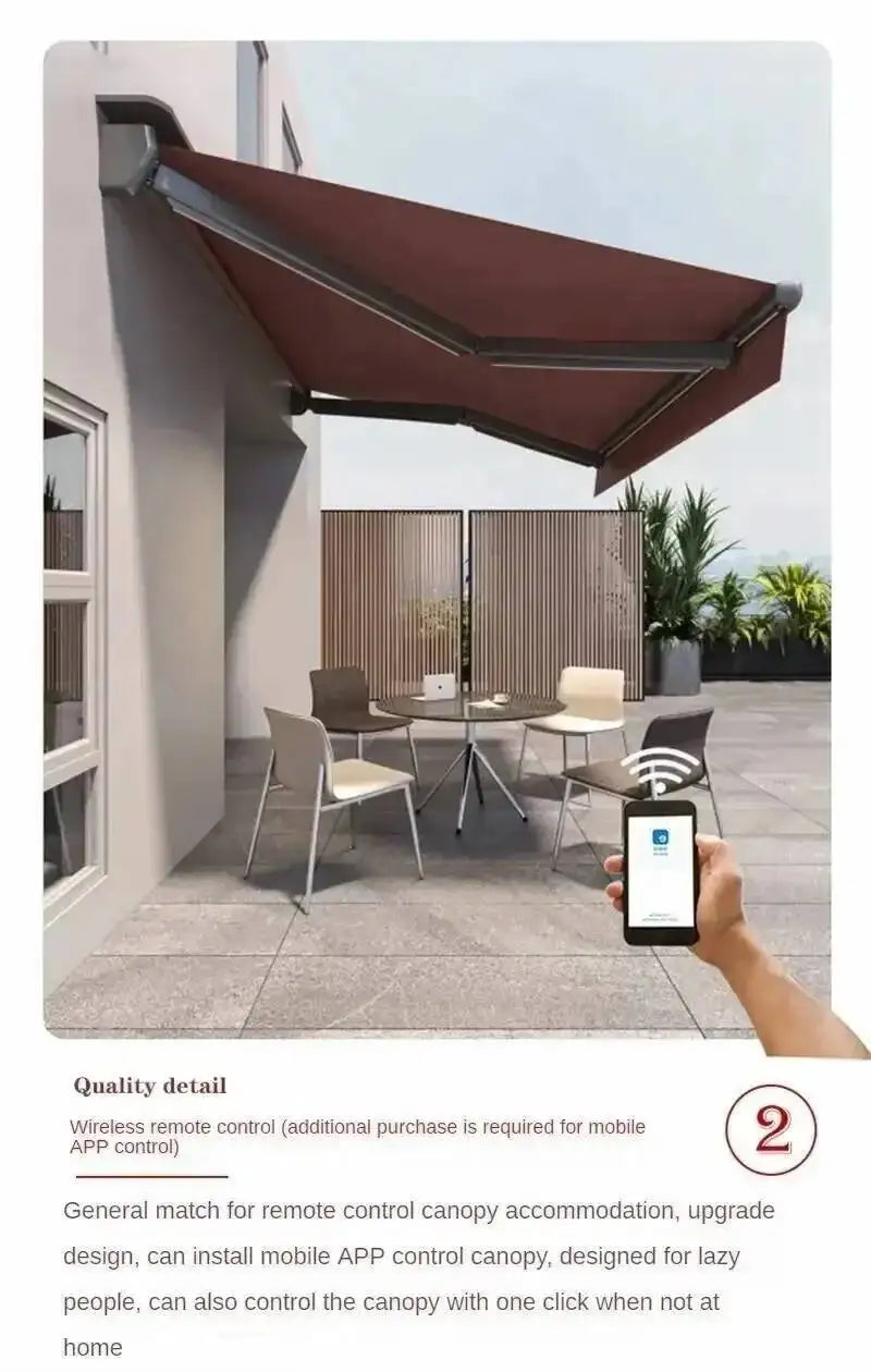 Z Electric Balcony Retractable Pergola Gazebos Awning Aluminum Tents Alloy Outdoor Eaves Rainproof Courtyard Tent Villa Sunshade