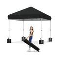 10x10 Pop Up Canopy with One Button Push Setup - Heavy Duty Outdoor Canopy Tent with Portable Roller Bag - 3 Adjustable Height,