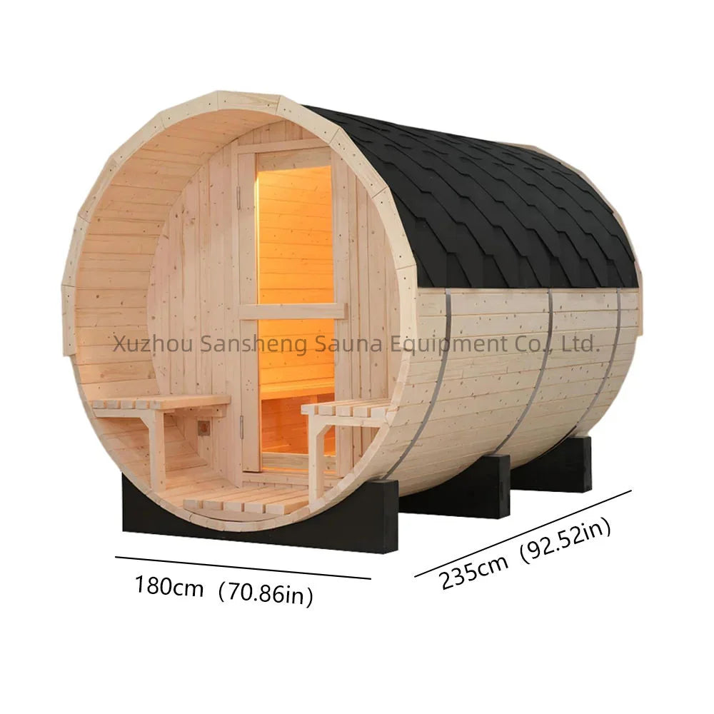 Sauna familial extérieur durable en bois de pin, sauna traditionnel à vapeur