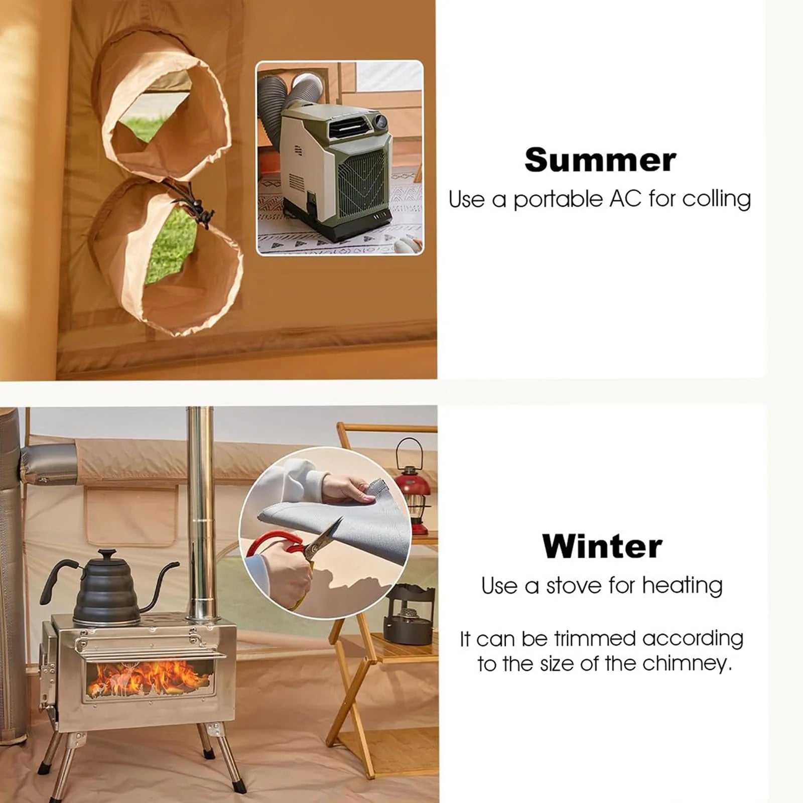 Portable Outdoor Waterproof Four Seasons Family Camping Tent 8-10 People Oxford Fabric Fashion Rooftop Travel Inflatable Triple