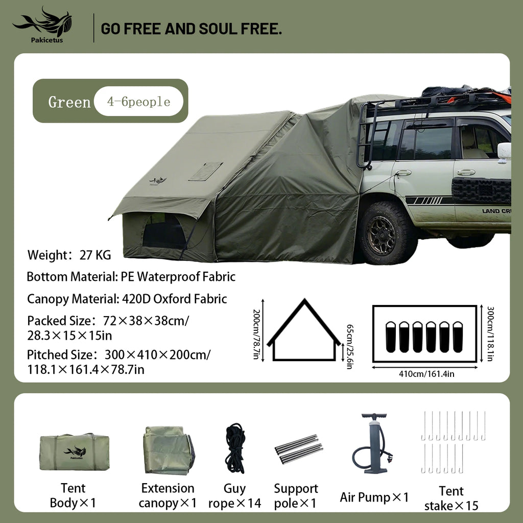Large Inflatable Camping Tent with Skylight, Quick Air-Flow & Breathable Mesh Design, Summer Glamping Hot Tents for Ca
