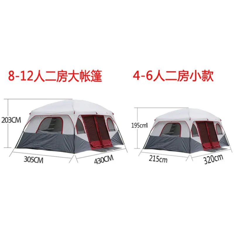 Outdoor new two-bedroom and one-bedroom tent Outdoor camping 6  8  10  12 people Two-bedroom