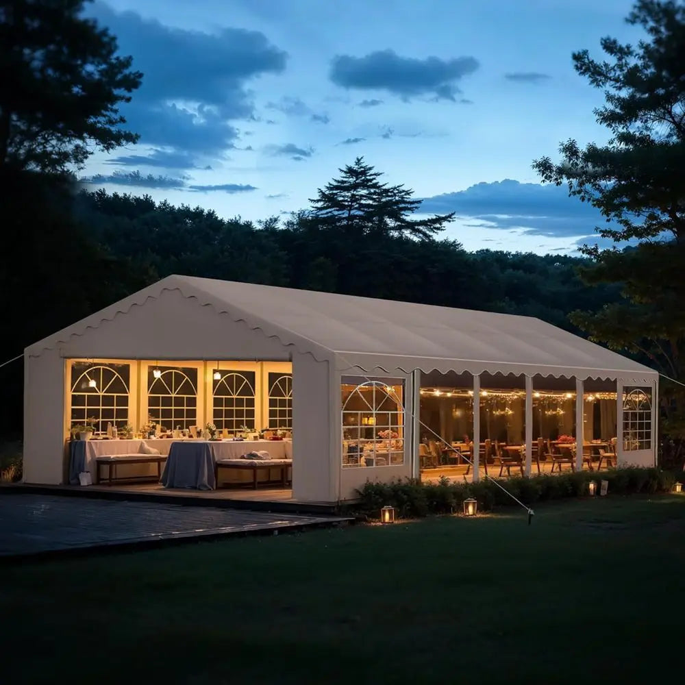 Heavy-Duty Waterproof Outdoor Party Tent, 20x40 ft, with Sidewalls, Ideal for Weddings and Events