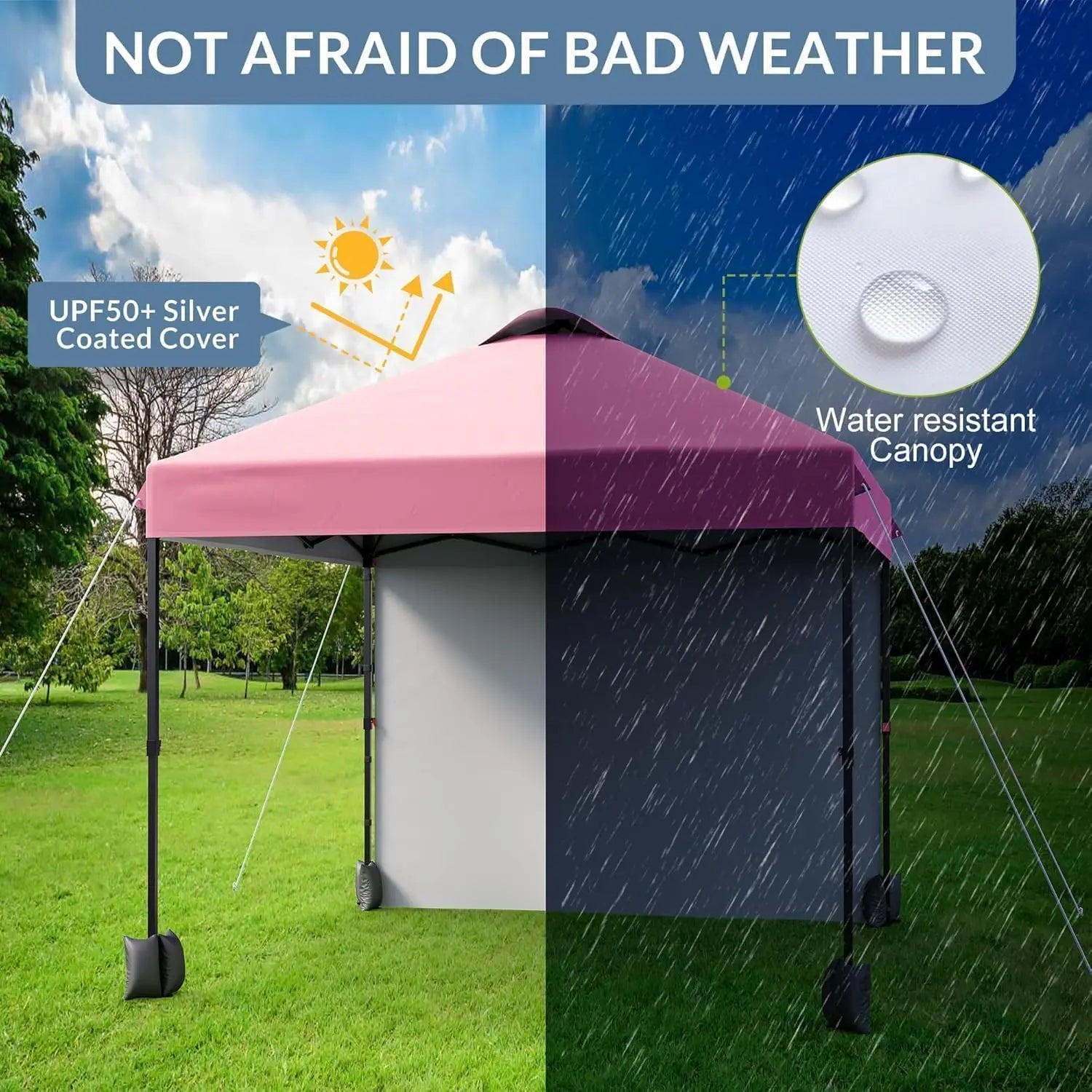 10x10FT Instant Pop-Up Gazebo with Removable Sidewalls, UV Protection & Waterproof Outdoor Canopy, Portable Event Tent for Parties, Weddings, Backyard, Beach, Camping