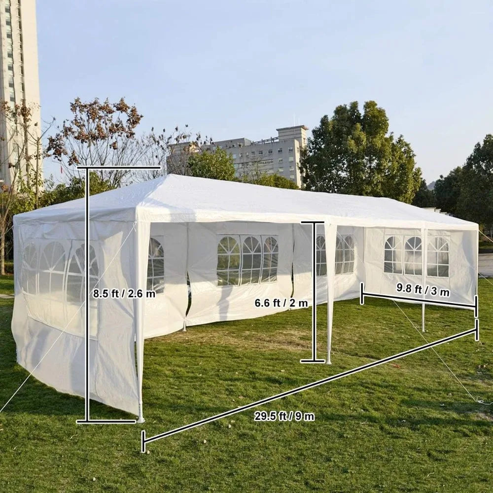 Tente de gazébo de mariage de partie d'auvent extérieur robuste blanc 10'X30' avec fenêtres
