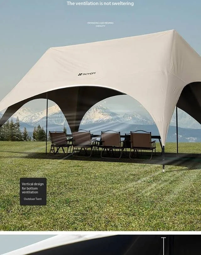 Outdoor Portable Hexagonal Sunshade Canopy Camping Rainproof Quick Setup Sun Shelter Professional Ventilated Outdoor Products