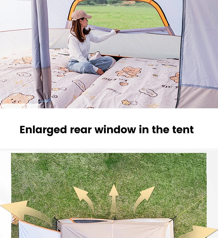 Outdoor Camping Family Tent 3-12 Person Double Layers Oversize 2 Rooms Thickened Rainproof Outdoor Family Camp Tour Equipment