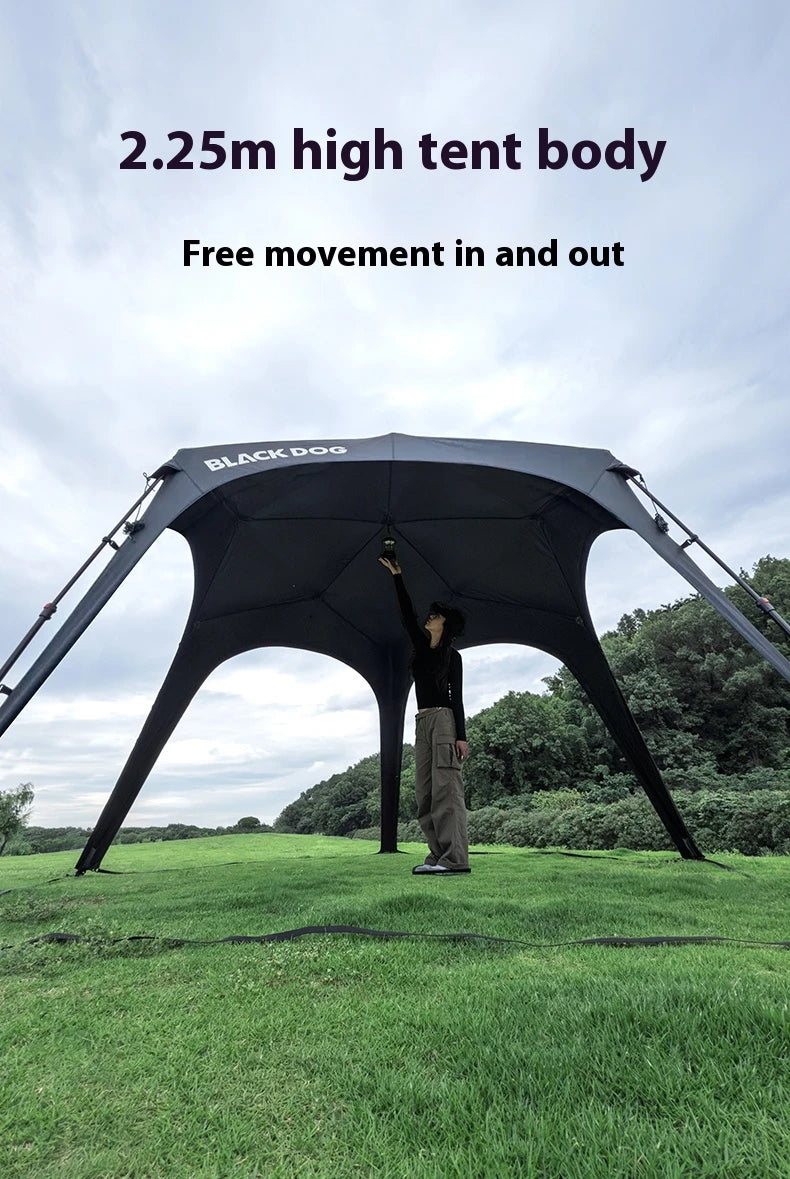 Naturehike BLACKDOG Camping Dome Tent Sunshade 150D Oxford Cloth Combination Buckle or Zipper Outdoor Travel Tent With Chimney