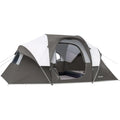 10-person camping tent for family outdoor use, polyester windproof fabric, gray-green color, quick-setup dome design