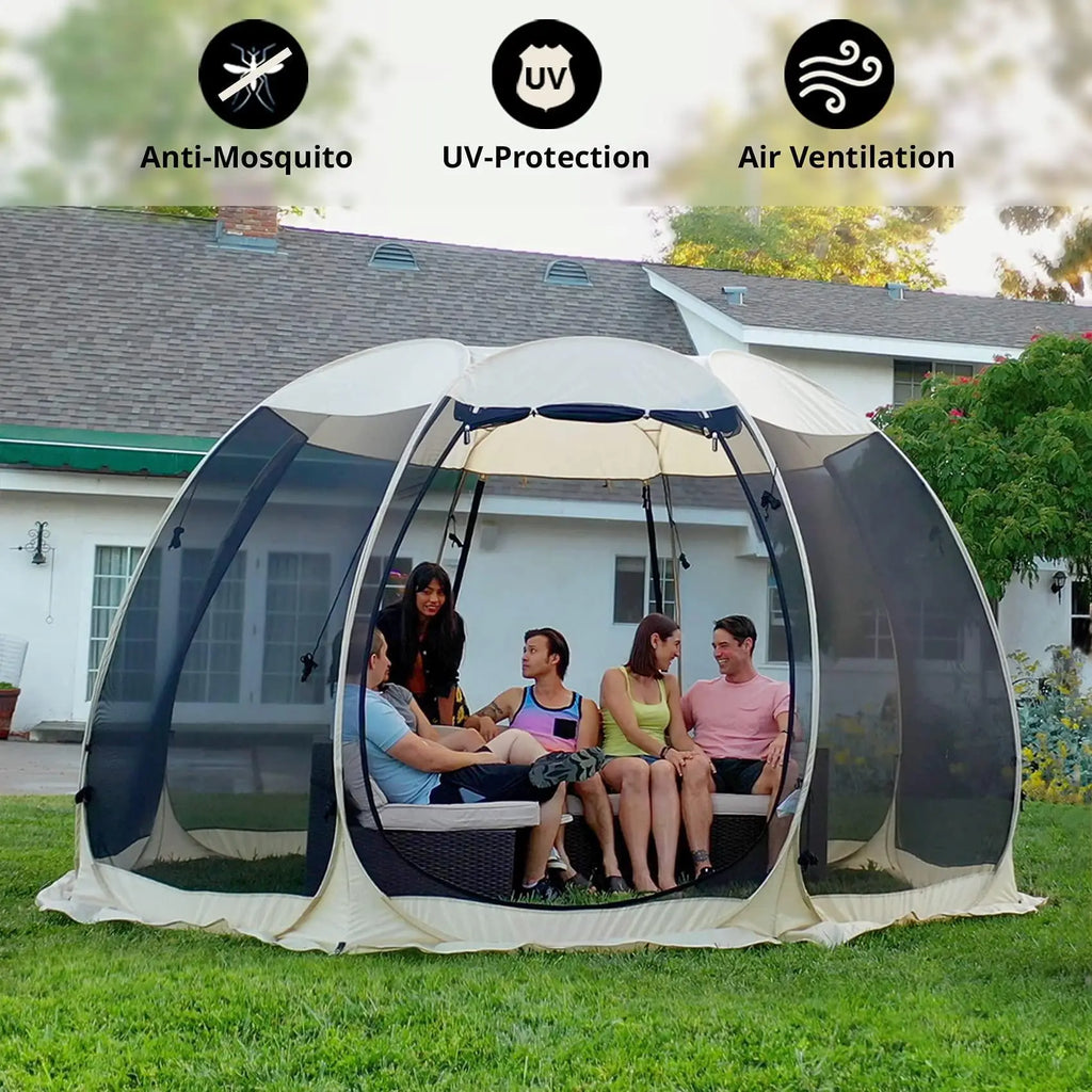 Hot Sale 6 Sided Mesh Screen Party Tent Durable Waterproof Outdoor Tent for Camping Backyard Garden Party