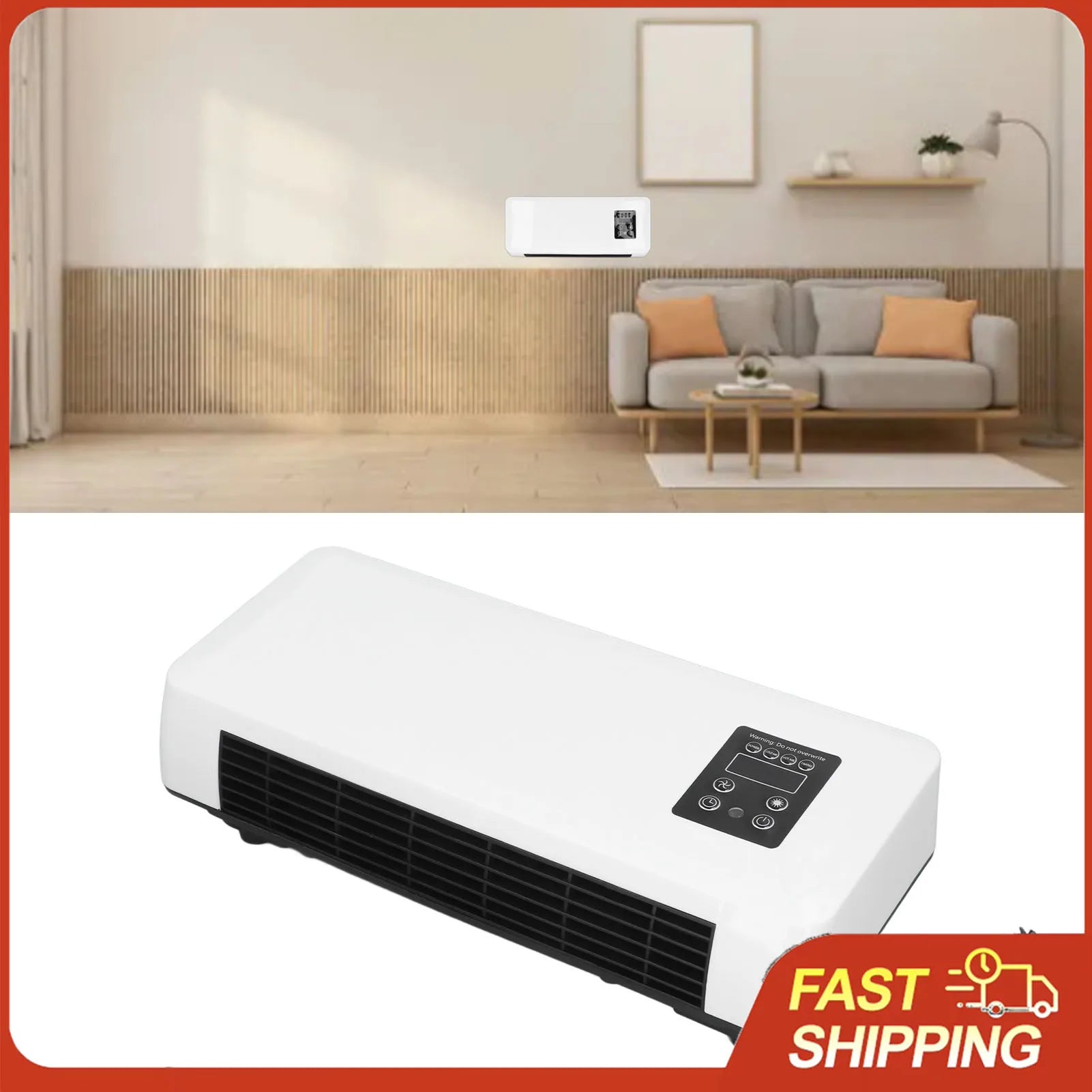 Wall Mounted Conditioner Heater Adjustable Wall Mount Portable Conditioner  Fast Heating Energy Saving for Bedroom