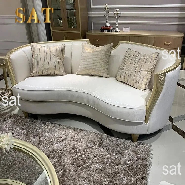 +Hot Selling Luxury Modern Italian Wooden Frame Fabric Living Room Furniture Sofa Set
