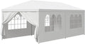 10' x 20' Outdoor White Waterproof Gazebo Canopy Tent with Removable Sidewalls Windows Heavy Duty Tent for Party W