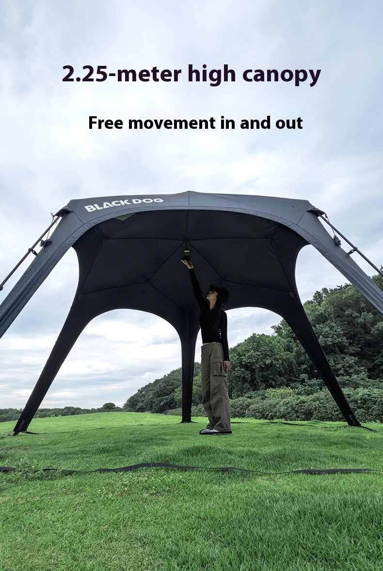 Naturehike BLACKDOG Camping Dome Tent Sunshade 150D Oxford Cloth Combination Buckle or Zipper Outdoor Travel Tent With Chimney