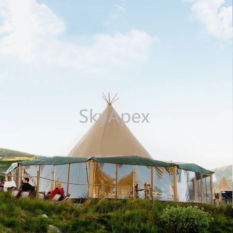 Tente de réception pyramidale haut de gamme - Bâche pour 100 personnes - Tentes tipi pour salons professionnels, mariages et événements commerciaux