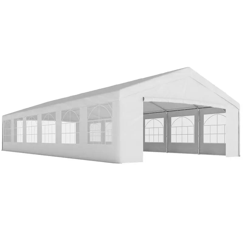 Outsunny 20 x 40 ft Heavy Duty Party Tent Outdoor Gazebo Wedding Tent Event Shelter Carport BBQ with Removable Sidewalls & Windows, Outside Waterproof Canopy for Parties, White