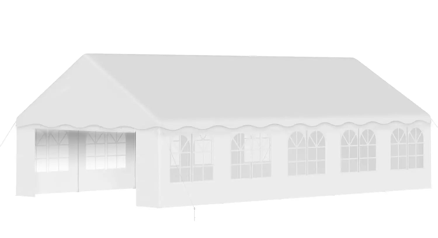 Tente de réception robuste 20 pi x 32 pi, abri événementiel pour mariage avec parois latérales amovibles, gazebo extérieur, personnalisable