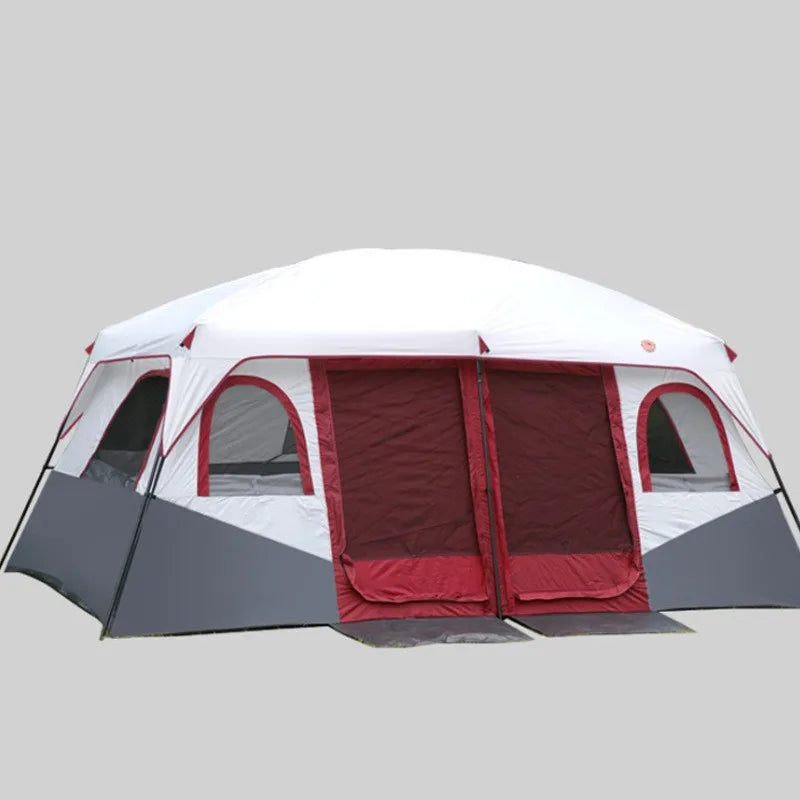 2026New Outdoor 8-12 People Double Rain And Sun Protection Family Road Trip Picnic Camping Two Rooms Tent