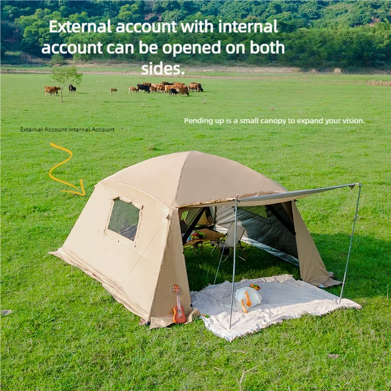 Outdoor Camping Mosquito Nets Tents 6-15 Person Rainproof Silver Glue Sunscreen Beach Picnic Sunshade Canopy Camping Equipment