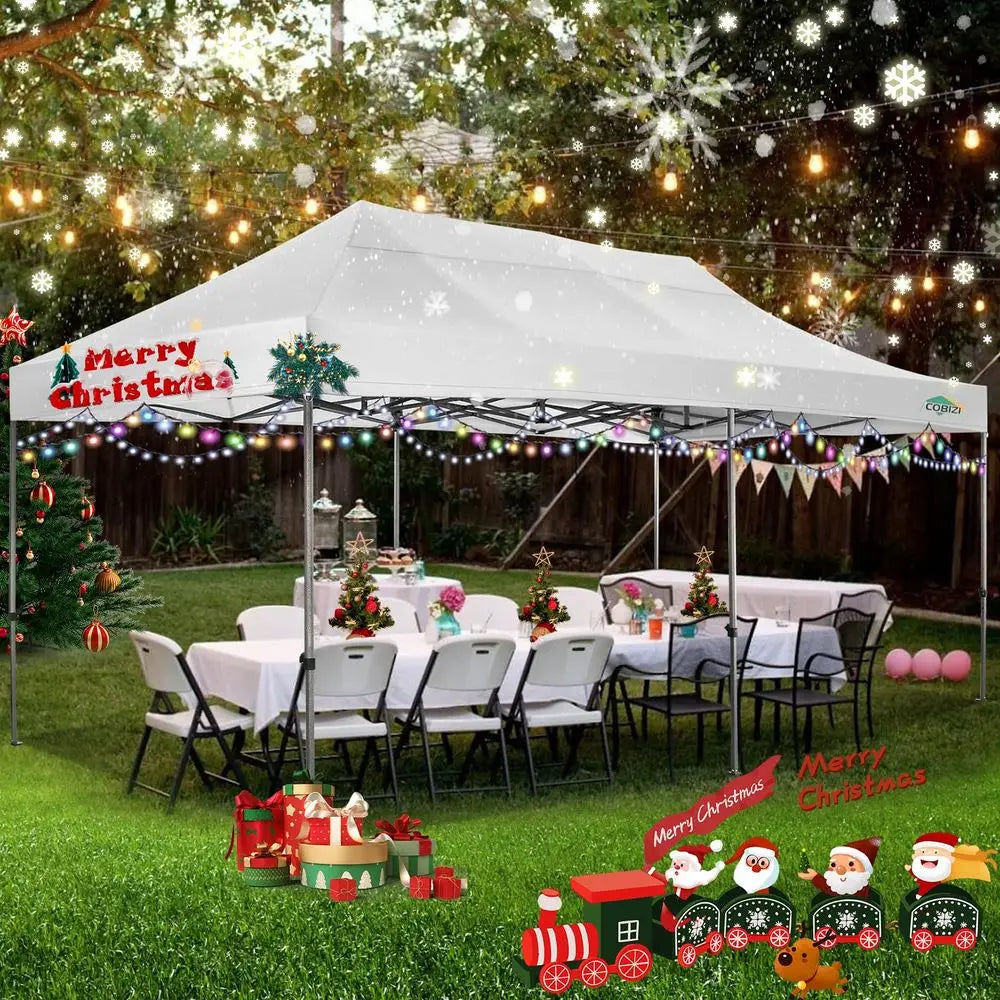 10x20 Heavy Duty Pop up Canopy Tent with 6 sidewalls Easy  Commercial Outdoor Wedding Party Tents for Parties All Season Wind