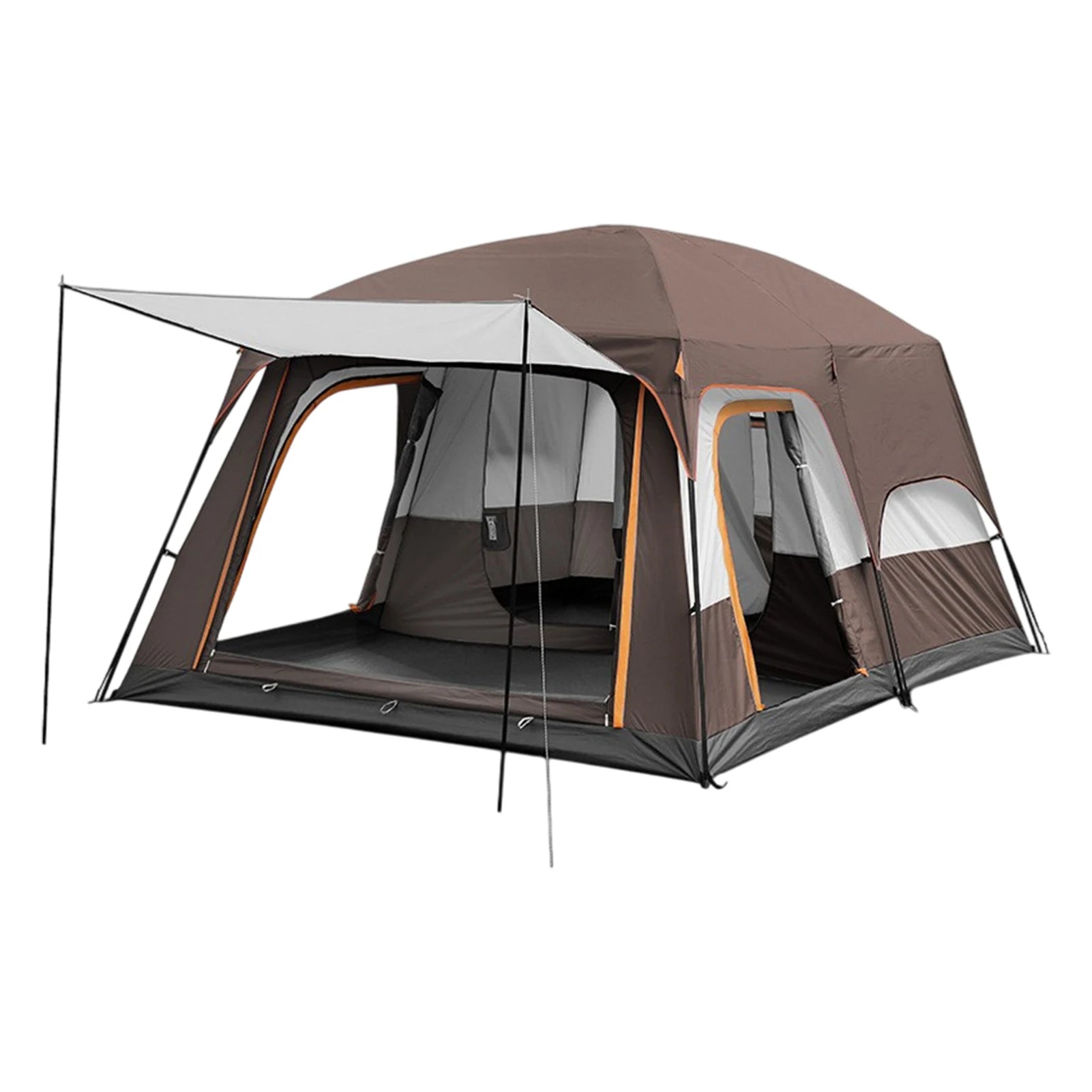 3-12 Person Double Layers Oversize  Outdoor Camping Family Tent  2 Rooms Thickened Rainproof Outdoor Family Camp Tour Equipment