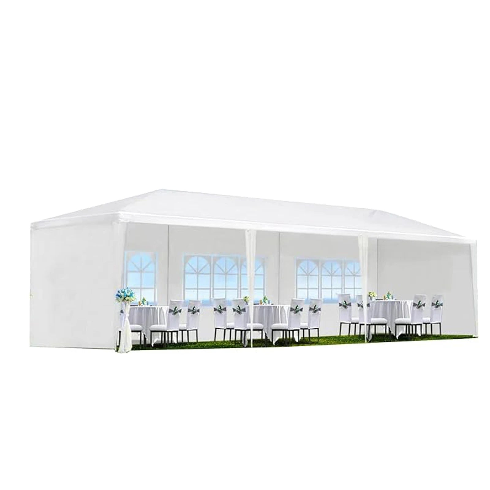 Tente de réception extérieure pour mariage avec parois latérales amovibles, abri de jardin robuste et imperméable pour fêtes, barbecues, événements, jardin, cour et patio