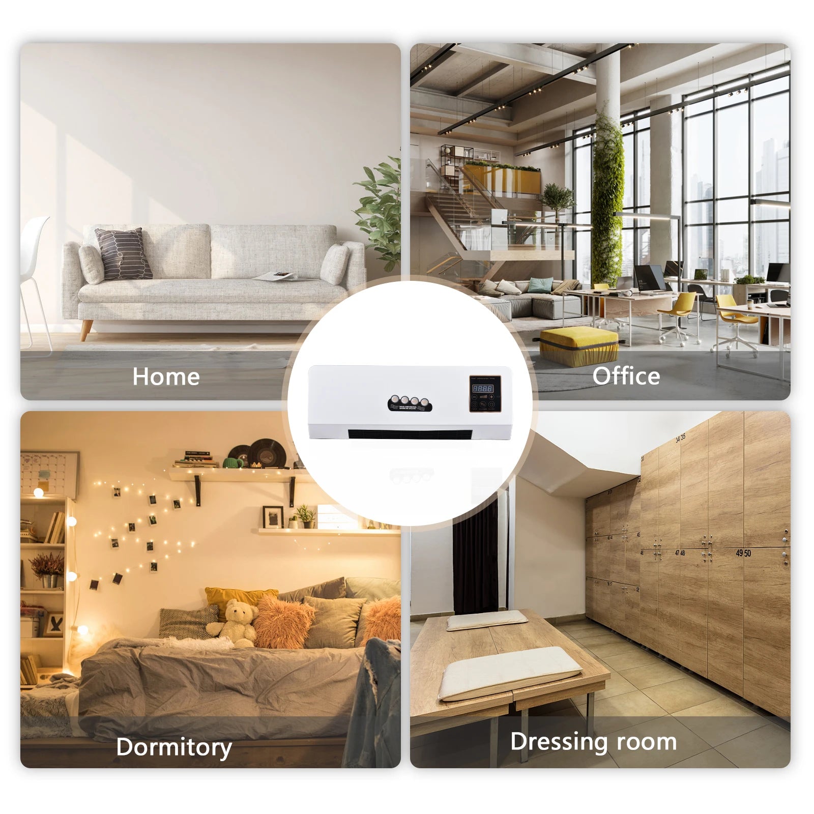 2 in 1 Wall-mounted Air Conditioner Electric Heating Fan with Remote Control Hot Wind Natural Wind Simple Air Conditioner Fan