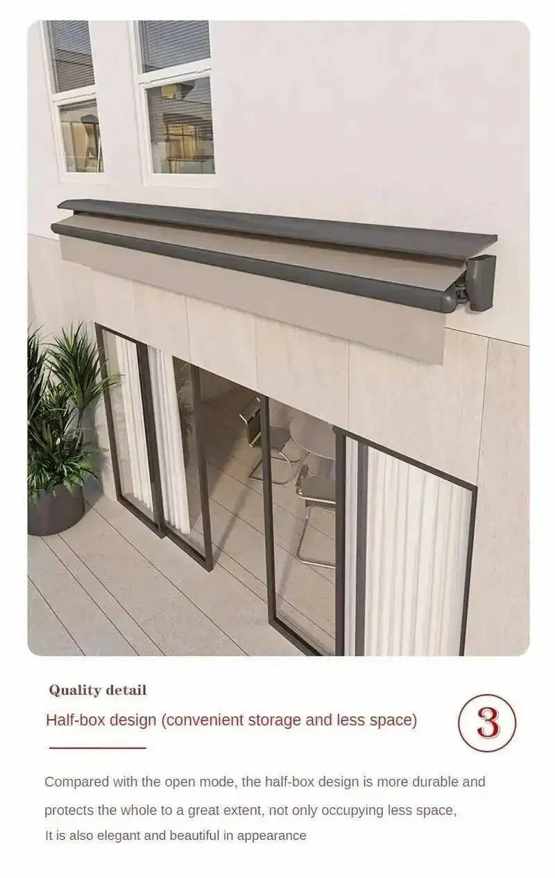 Z Electric Balcony Retractable Pergola Gazebos Awning Aluminum Tents Alloy Outdoor Eaves Rainproof Courtyard Tent Villa Sunshade