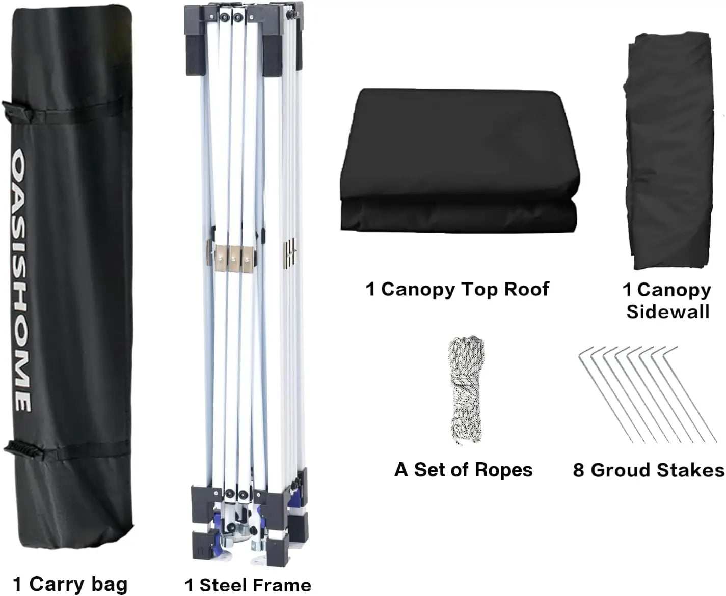 Tente pliante 10x10 avec paroi latérale, gazebo portable instantané pour extérieur, plage, patio, mariage et événements commerciaux, blanc
