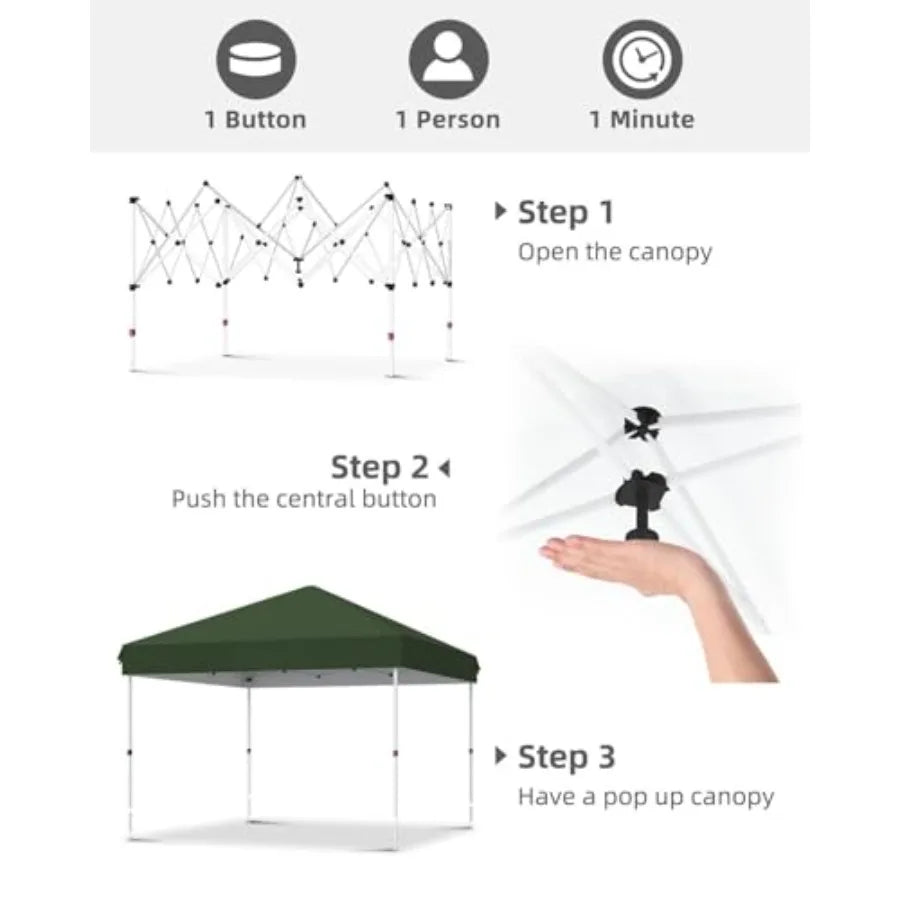 Beach tent for outdoor events, parties, camping; 210D Oxford fabric, black; one-push setup, waterproof UPF 50+ sun protection