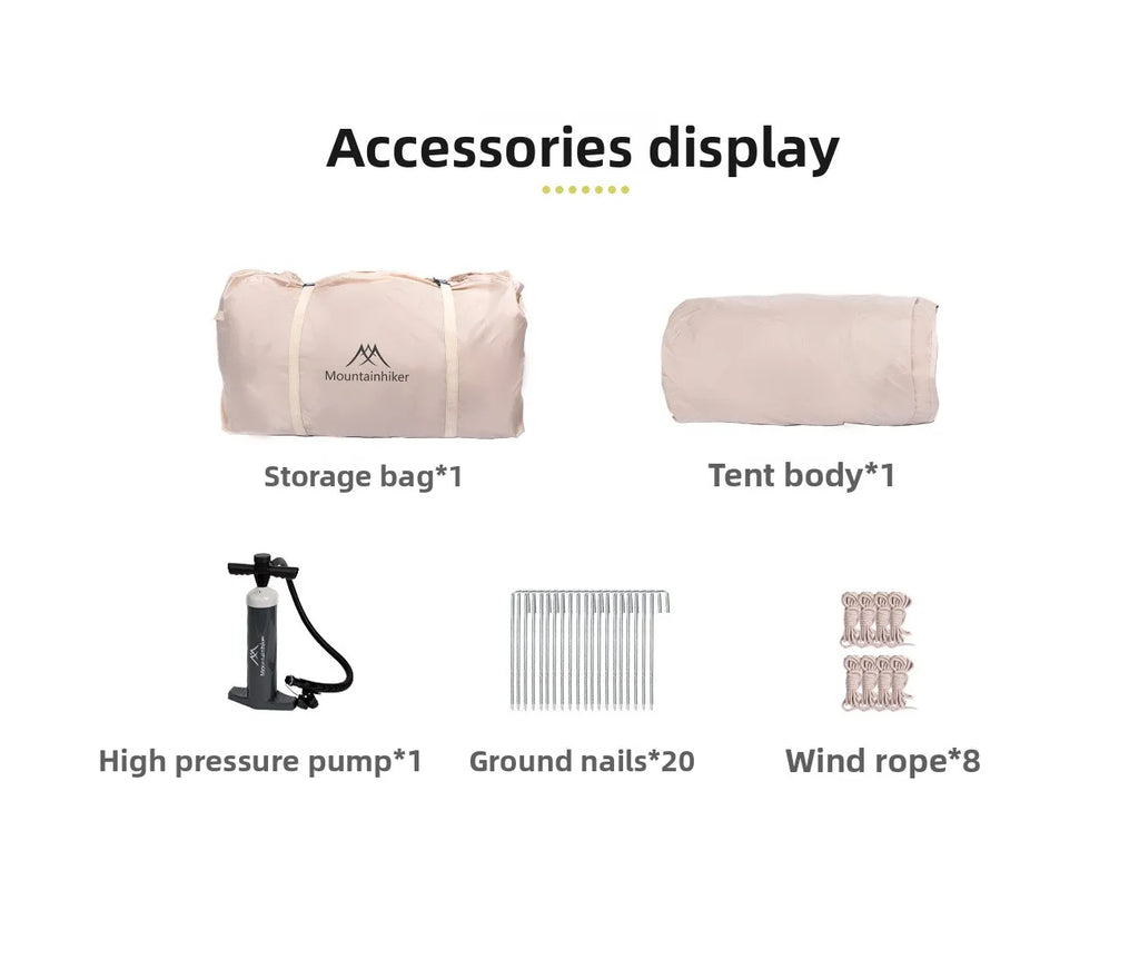 Mountainhiker Outdoor Camping Inflatable Tent Portable Folding Fully Automatic Rainproof Tourism 12 ㎡ Family House