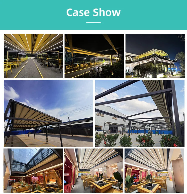 Retractable Roof Awning Aluminium Carport Gazebo Bioclimatic Electric Aluminum Outdoor Waterproof Roof Motorized Garden Pergola