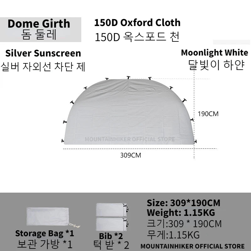 MOUNTAINHIKER 8-10 Person Outdoor Camping Dome Tents Light Luxury Round Gazebo Big Canopy Large Awning Pergola House