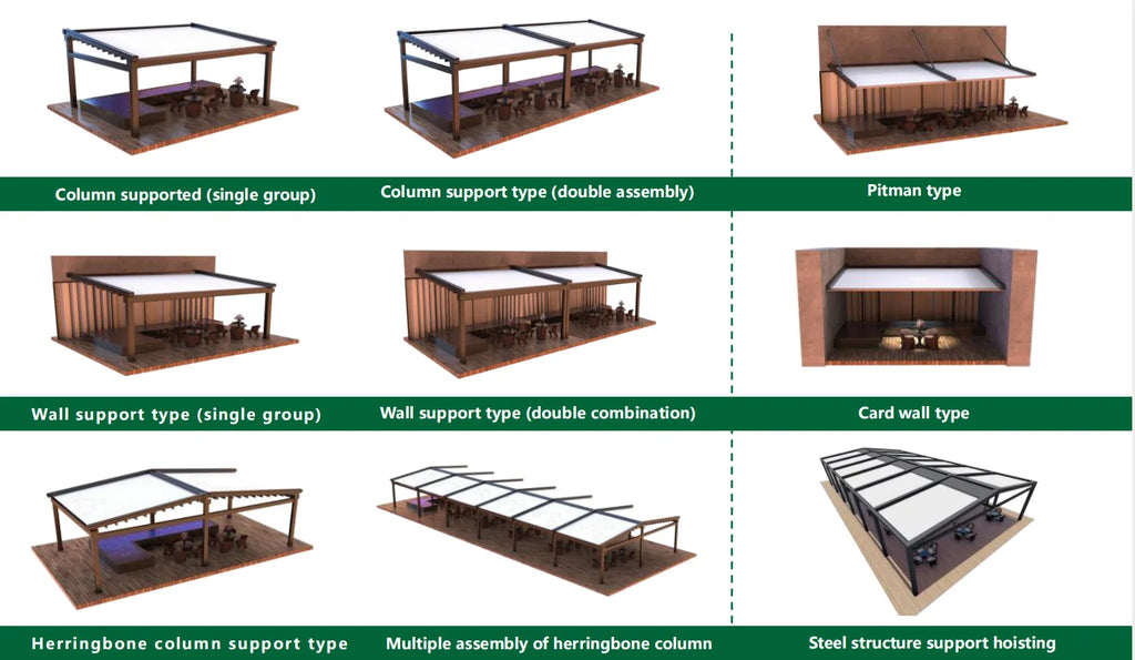 Any Size Custom Wholesale Premium PVC Fabric Cover Motorized Gazebo Auto Retractable Waterproof Outdoor Patio Canopy