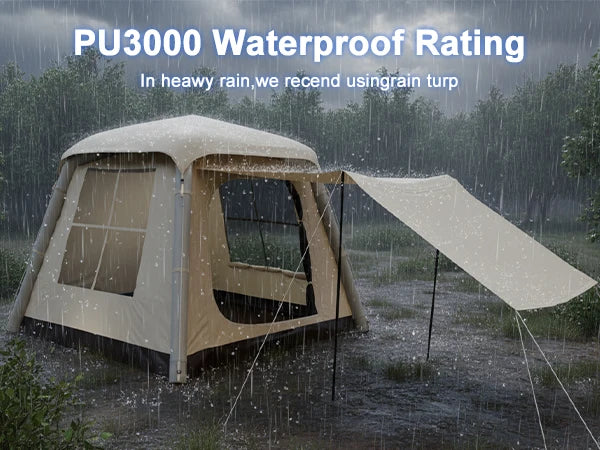 Outdoor Park Camping Glamping Tent Multi-person 4-5 People Tent Hiking Mountain Hiker Inflatable Tent Portable Rainproof Tent