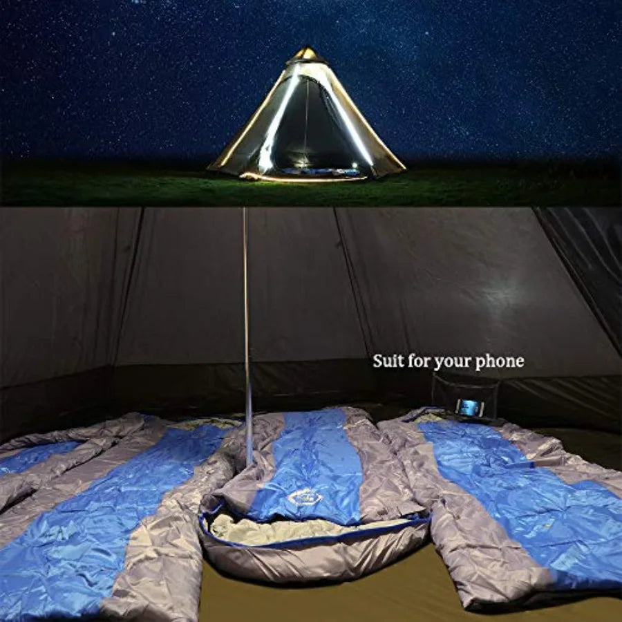 Family outdoor camping tent, polyester, gray, 12'x10'x8' dome shape with double layers for 4-season use, waterproof, anti-UV, w