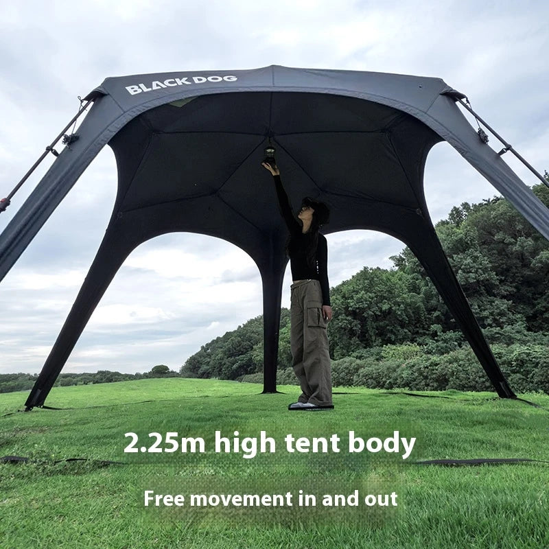 Naturehike BLACKDOG Camping Dome Tent Sunshade 150D Oxford Cloth Combination Buckle or Zipper Outdoor Travel Tent With Chimney