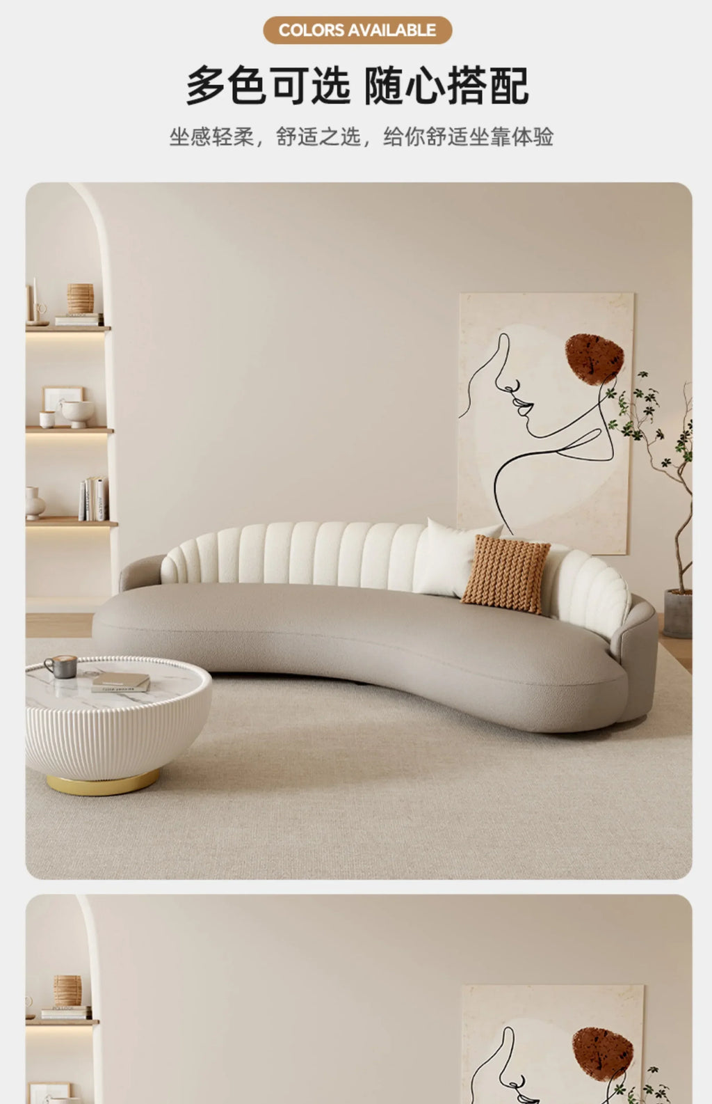 Curved Velvet Couches Modern Lounge Comfortable Nordic Puffs Sofa Luxury Designer Solid Wood Sofas Para El Hogar Home Furniture
