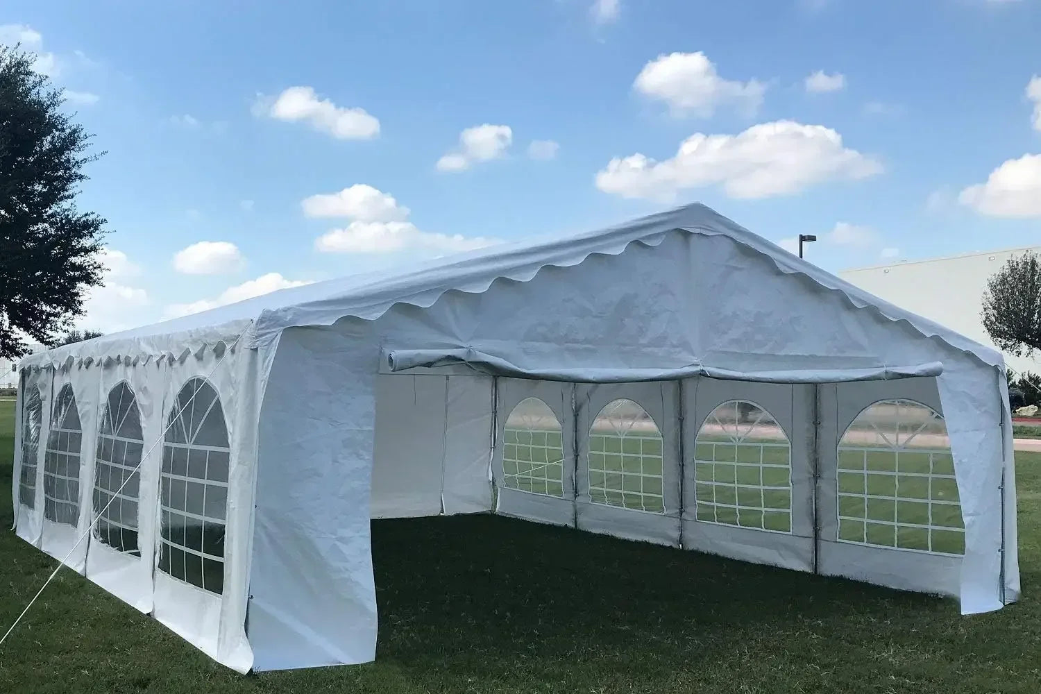Tentes en PE budgétaires 26'x16', pour fêtes, auvent extérieur, tente de mariage avec parois latérales amovibles supérieures imperméables