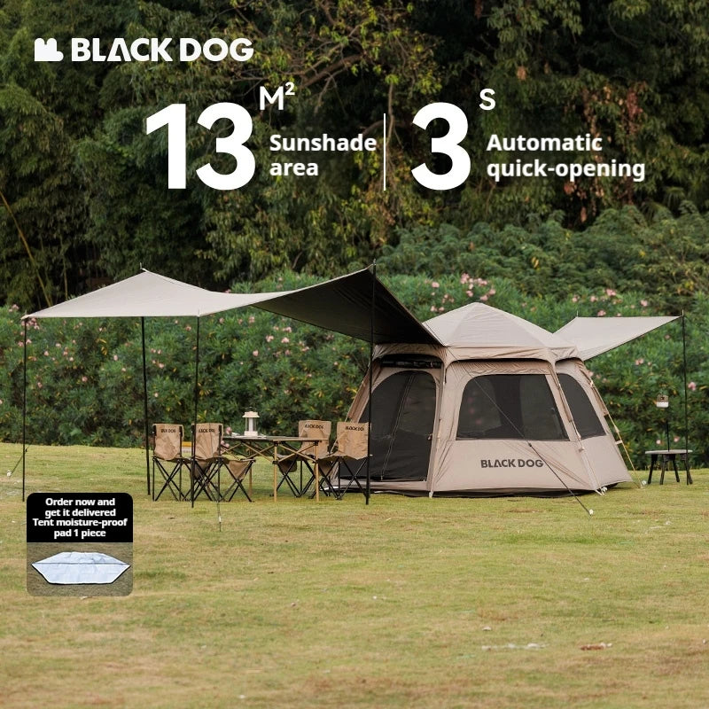 Naturehike BLACKDOG Qiyun 3-Speed Hexagonal Tent Sunscreen Stable Cooling Sensation Strong Wind Resistant Fiber Support With 360