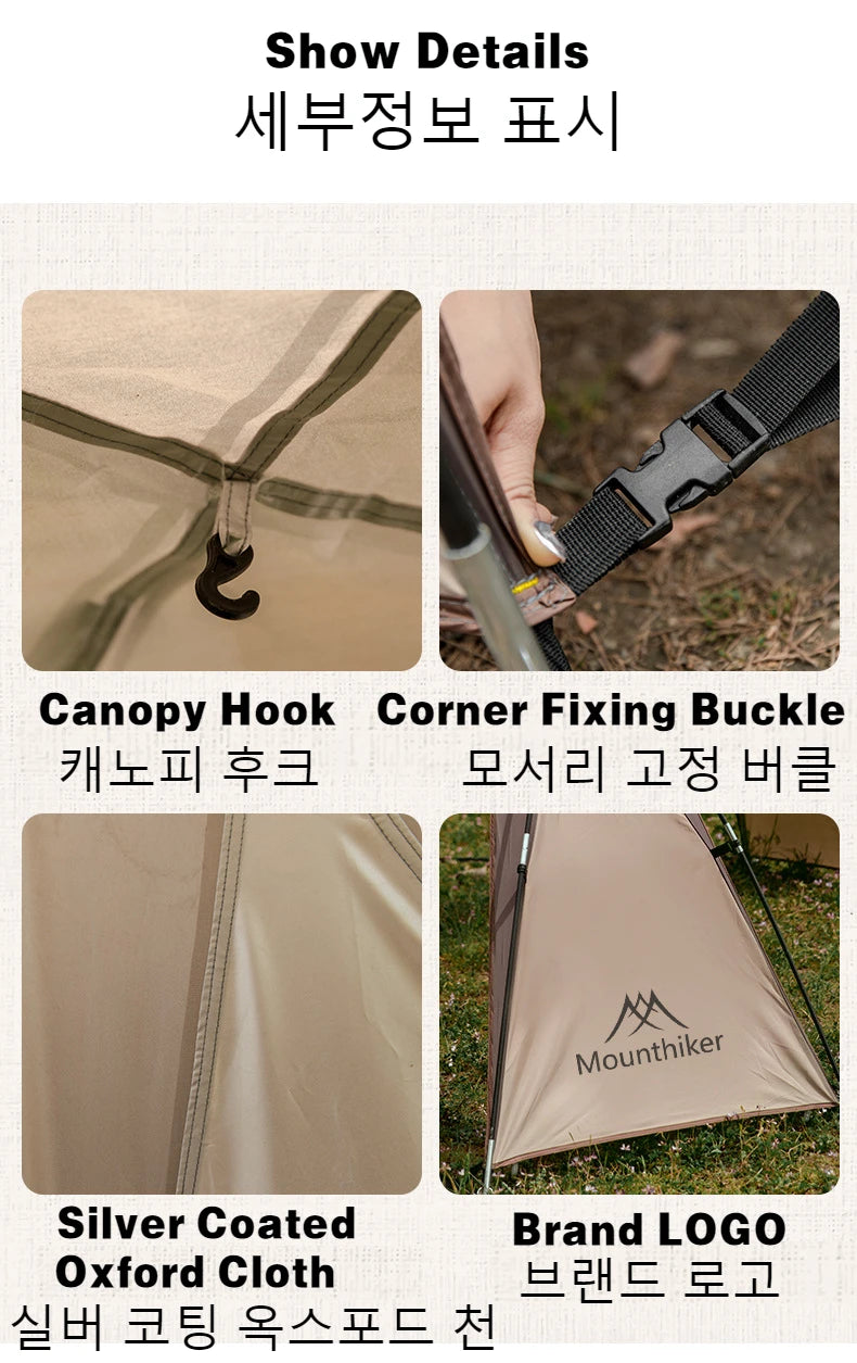 MOUNTAINHIKER 8-10 Person Outdoor Camping Dome Tents Light Luxury Round Gazebo Big Canopy Large Awning Pergola House