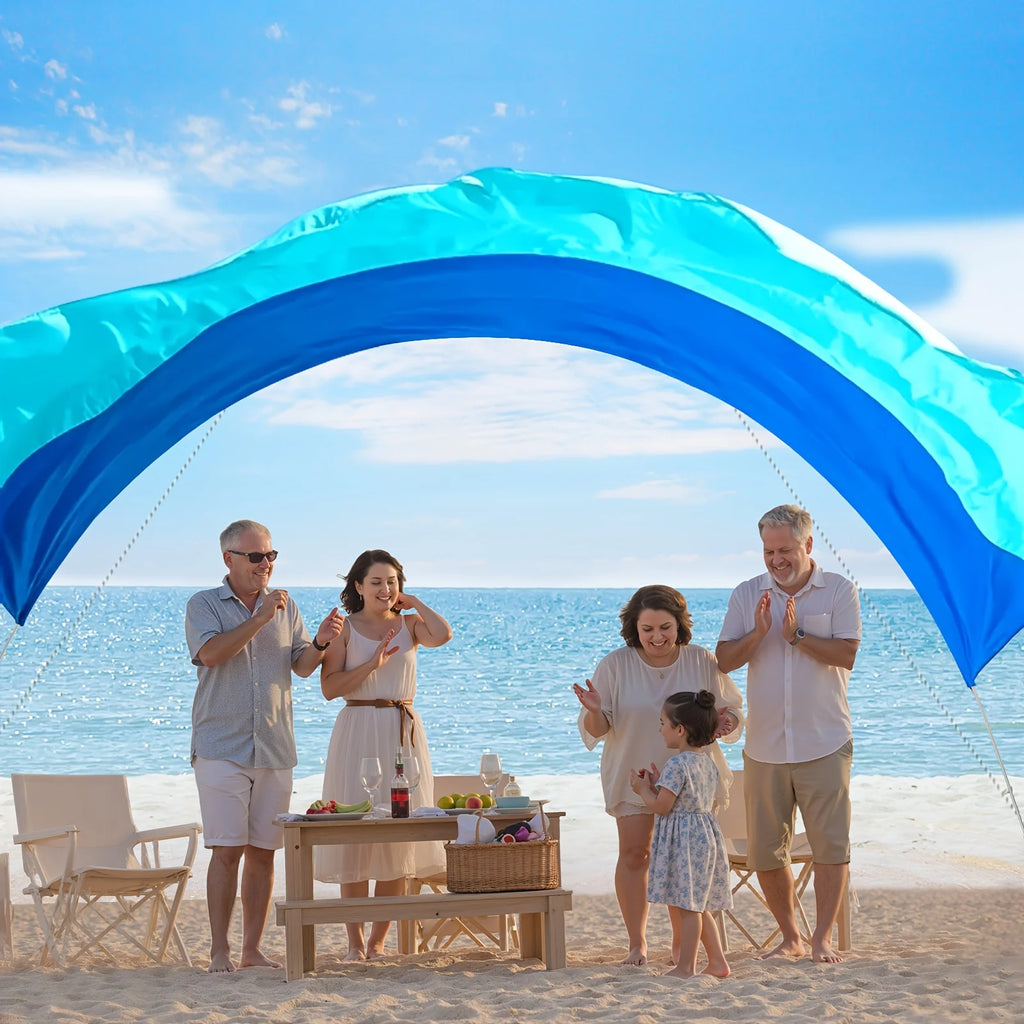 Portable Beach Canopy, Lightweight Sun Shade Shelter, UPF50+ UV Protection Beach Tent for Family, Camping,