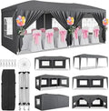 10x20 Pop Up Canopy Tent with 6 Removable Sidewalls, Waterproof Commercial Canopy Ez Outdoor Instant Gazebo UV Protection 50+ Ev