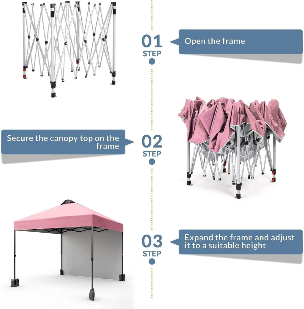 10x10FT Instant Pop-Up Gazebo with Removable Sidewalls, UV Protection & Waterproof Outdoor Canopy, Portable Event Tent for Parties, Weddings, Backyard, Beach, Camping