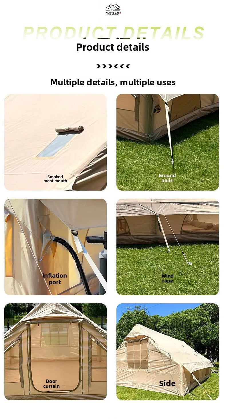 Outdoor Inflatable Tent Windproof Rainproof Camping Dome Quick Open One Piece Bulk Buy Tent Camping Tente Carpas Para Camping