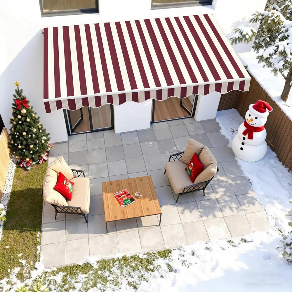 9.9x7.8 Feet Manual Retractable Patio Door Window Awning Sunshade Shelter Outdoor Canopy, Customized
