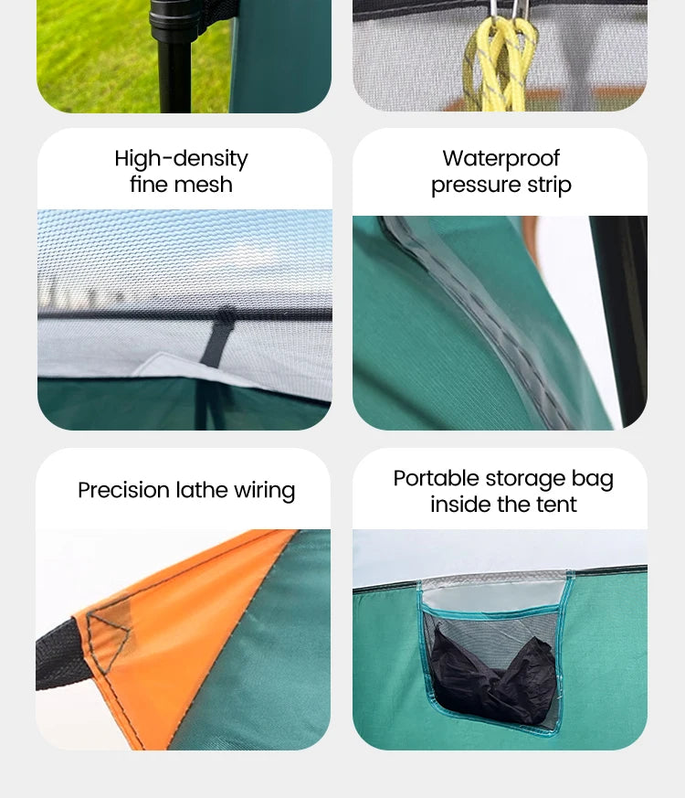 Outdoor Camping Tent for 3-12 People, Double Layers, Oversized 2 Rooms, Thickened, Rainproof, Waterproof Family Tent, Large Tent
