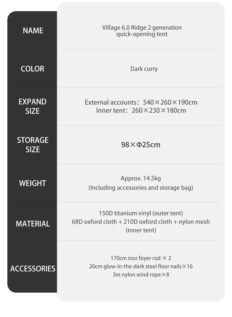 Naturehike Village 6.0 The Second Generation Quick Open Tent Family Automatic Tent for Camping Outdoor