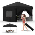 10x10 FT Pop Up Canopy Tent with Sidewalls, Heavy Duty Commercial Instant Shelter, Adjustable Waterproof Outdoor Gazebo with Carry Bag for Events, Parties, Markets