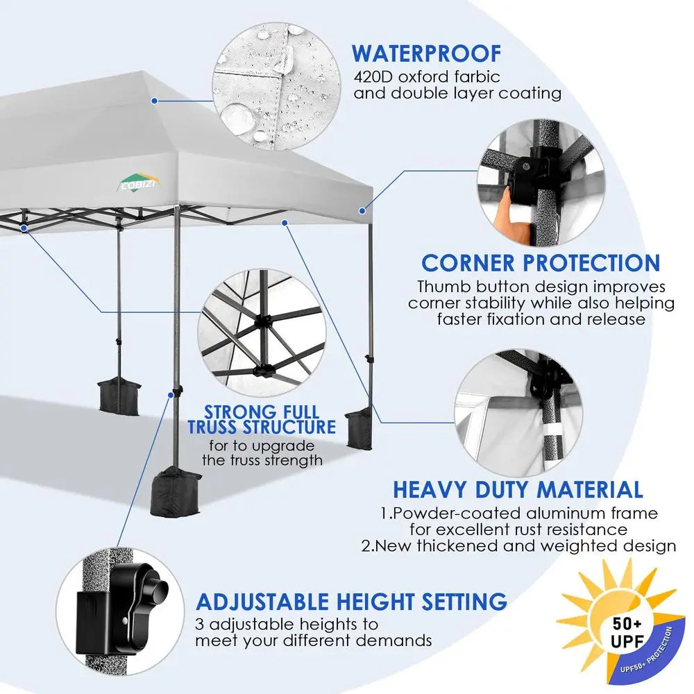 10x20 Heavy Duty Pop up Canopy Tent with 6 sidewalls Easy  Commercial Outdoor Wedding Party Tents for Parties All Season Wind